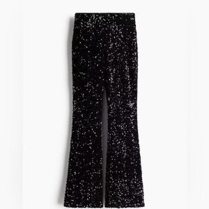 H&M Black Sequin Flared Pants